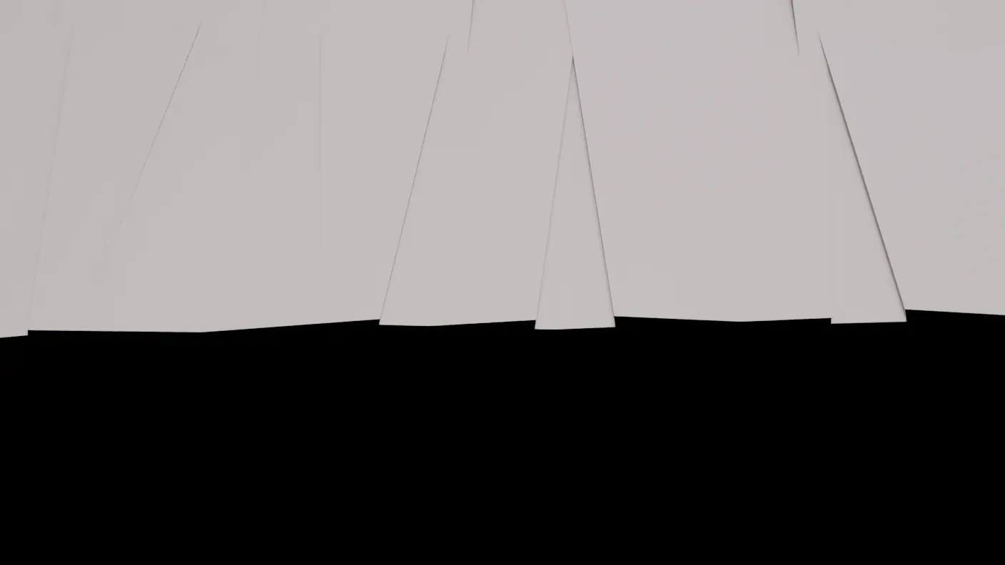 Seen from close above, the wide pale blades of a fan filling the upper half of the frame against darkness below.